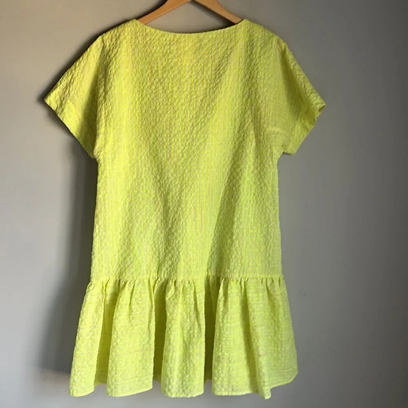 Anthropologie Corey Lynn Calter Yellow  Mariah Textured Mini Dress Size Medium - Picture 9 of 13